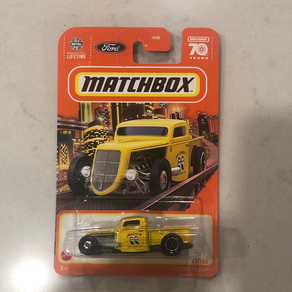 Mattel Matchbox Yellow 35’ Ford Pickup Truck